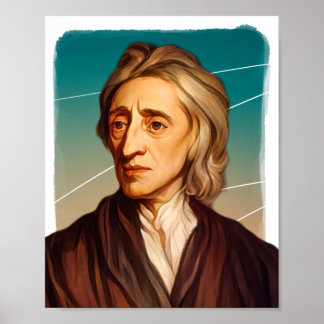 Poster Illustration du philosophe anglais John Locke