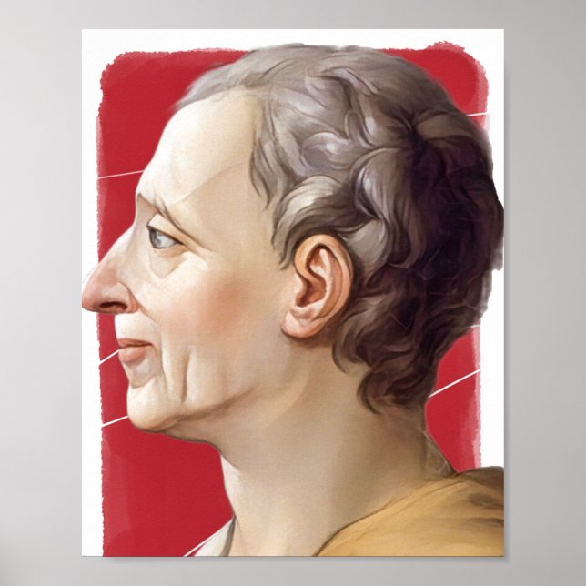 Poster Illustration du philosophe français Montesquieu (Devant)