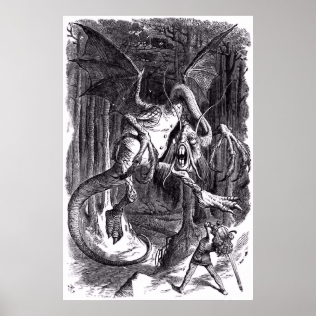 Poster Illustration du poème Jabberwocky. 1871 (Devant)