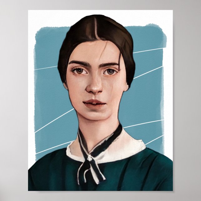 Poster Illustration du poète américain Emliy Dickinson (Devant)