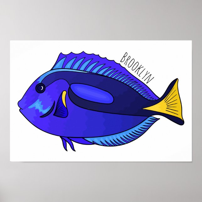 Poster Illustration du poisson de la cuve bleue (Devant)