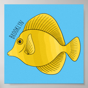Poster Illustration du poisson-tang jaune