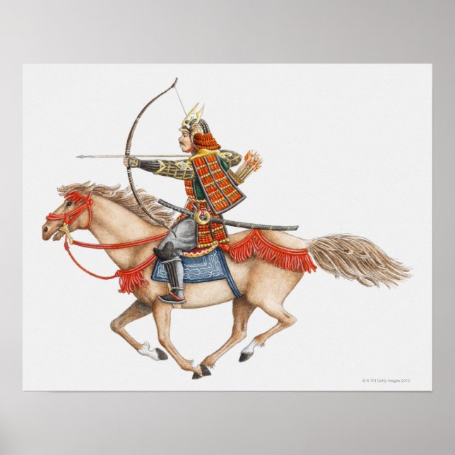 Poster Illustration du premier guerrier samouraï sur (Devant)