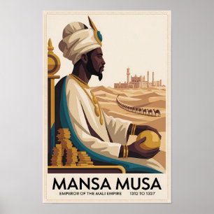 Poster Illustration du roi africain de l'Empire Mali Mans