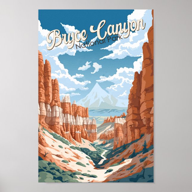 Poster Illustration du sentier du parc national Bryce Can (Devant)