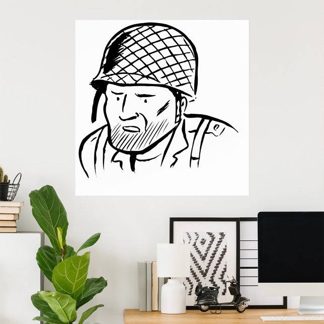 Poster Illustration du soldat américain (Créateur téléchargé)
