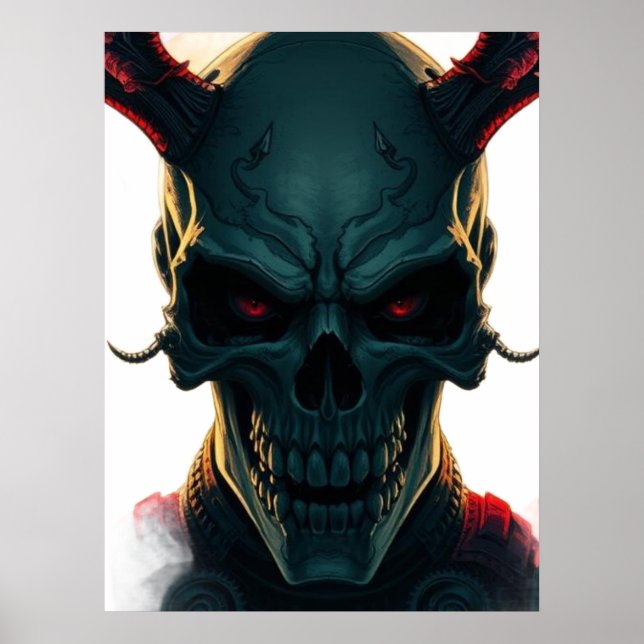 Poster Illustration du style de bande dessinée crâne Imag (Devant)