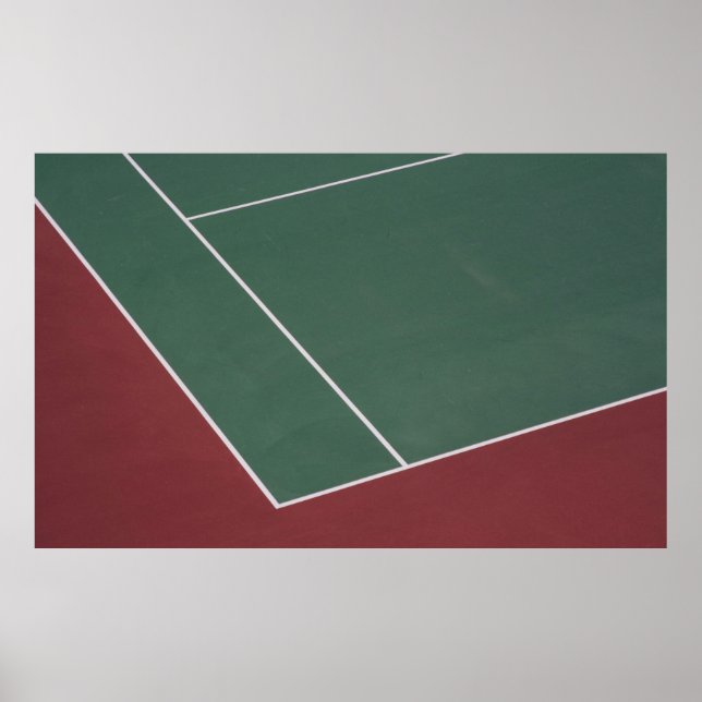 Poster Illustration du terrain de sport vert et brun (Devant)
