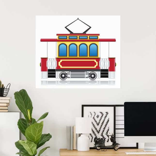 Poster Illustration du tramway rétro (Créateur téléchargé)