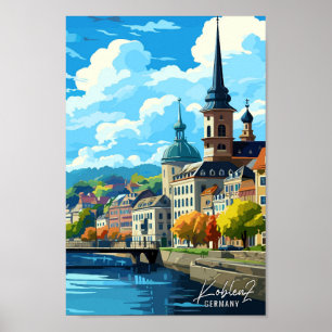 Poster Illustration du Vintage voyage artistique de l'All