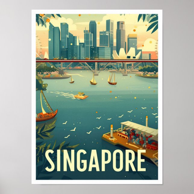 Poster Illustration du Vintage voyage artistique de Singa (Devant)