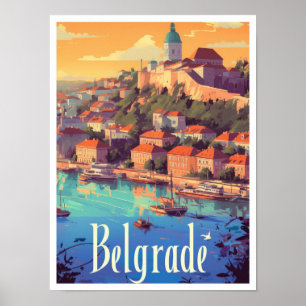 Poster Illustration du Vintage voyage artistique serbe de