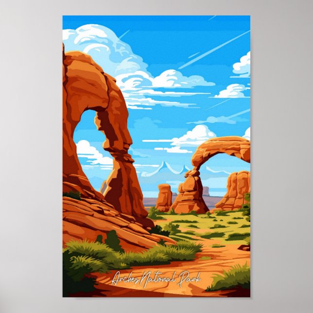 Poster Illustration du Vintage voyage du parc national Ar (Devant)