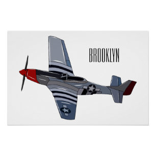 Poster Illustration d'un avion de chasse-bombardier