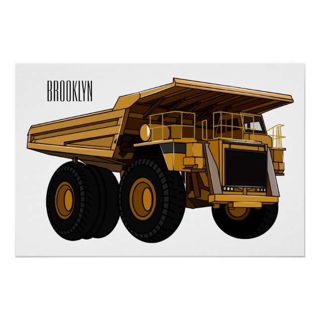 Poster Illustration d'un camion à grande échelle (Devant)