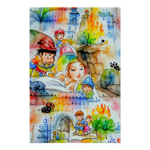 Poster Illustration d'un conte de fées de Whimsical