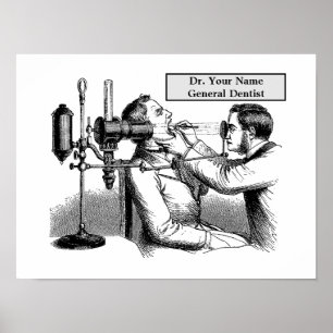 Poster Illustration d'un dentiste de l'époque victorienne