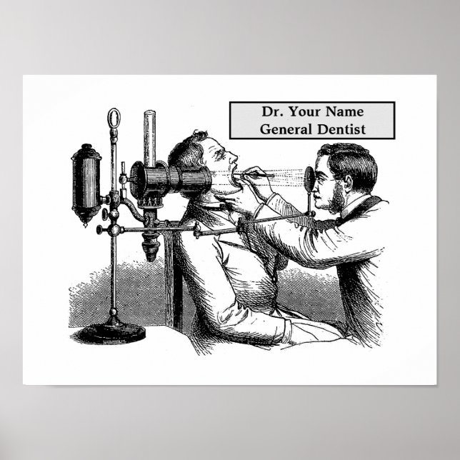 Poster Illustration d'un dentiste de l'époque victorienne (Devant)