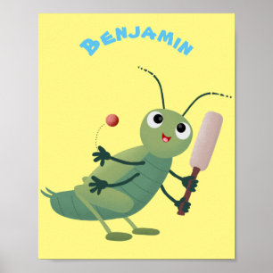 Poster Illustration d'un insecte du cricket vert mou