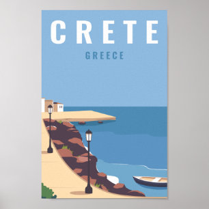 Poster Illustration d'un lieu de voyage célèbre en Crète