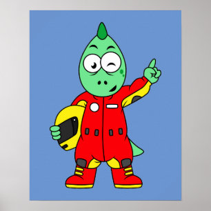 Poster Illustration D'Un Pilote De Voiture De Course Allo