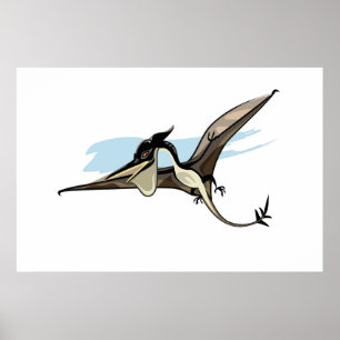 Poster Illustration D'Un Pteranodon Dinosaure.