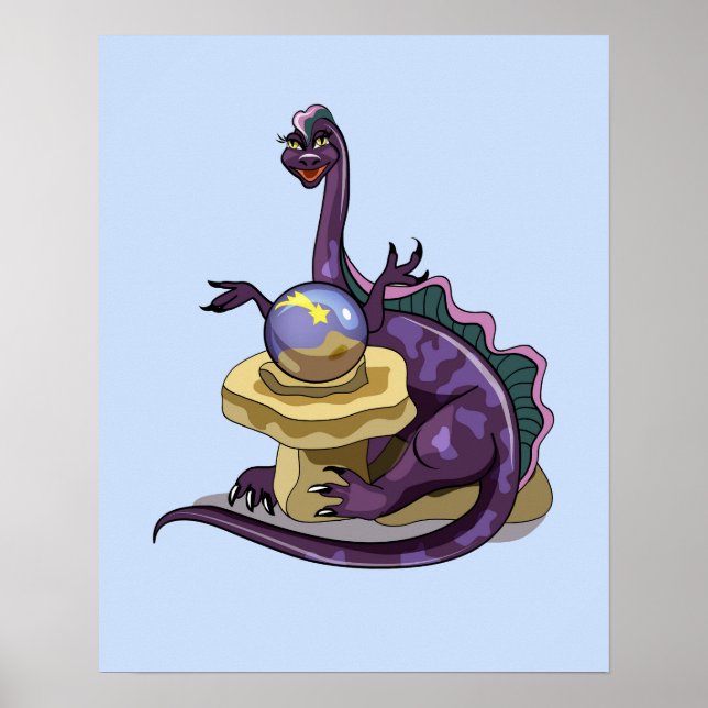 Poster Illustration D'Un Vendeur Fortune Plateosaurus. (Devant)