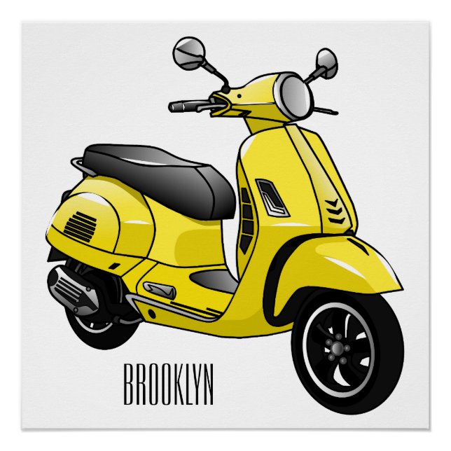 Poster Illustration d'une moto cyclable (Devant)