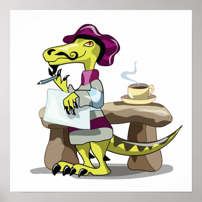 Poster Illustration D'Une Pensée De Poète Raptor Caricatu (Devant)