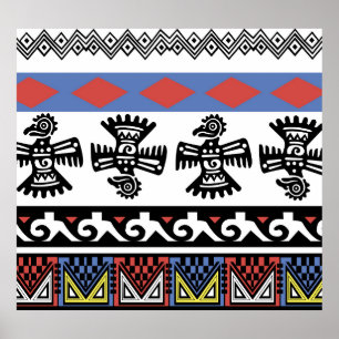 Poster Illustration ethnique des Amérindiens