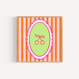 Poster Illustration Fantaisiste de Cerises Coquette