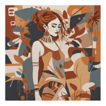 Illustration féminine bohémienne -