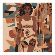 Illustration féminine bohémienne