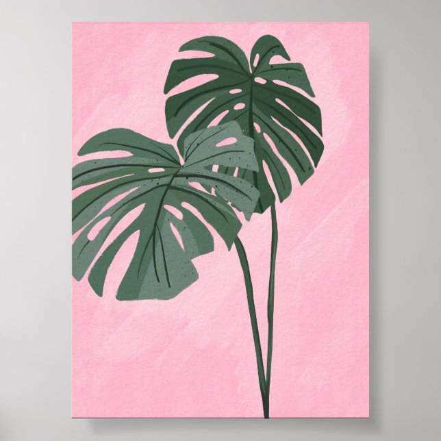 Poster Illustration Feuille de Monstera Tropicale (Devant)