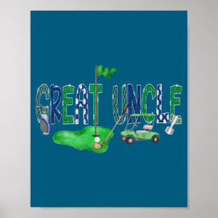 Poster Illustration Golf Grand Oncle Trous Un
