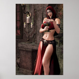 Poster Illustration gothique de libations mortelles