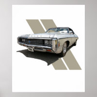 Illustration graphique d'une Chevrolet argent 1969