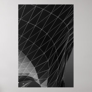 Poster Illustration graphique en noir et blanc