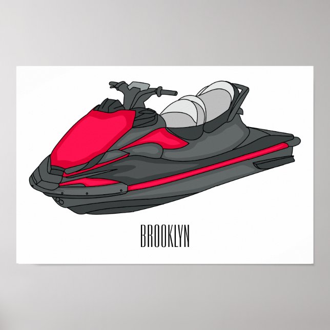 Poster Illustration Jet ski (Devant)