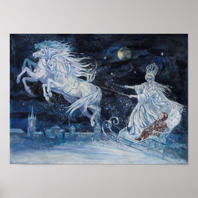 Poster Illustration "La Reine des neiges" par Elena Ringo (Devant)