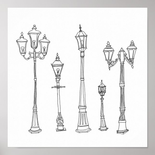 Poster Illustration Lamppost (Devant)