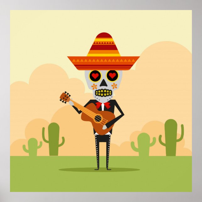 Poster Illustration Mariachi mexicaine (Devant)