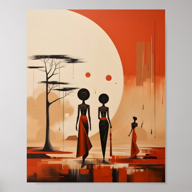 Poster Illustration minimaliste Africaine (Devant)