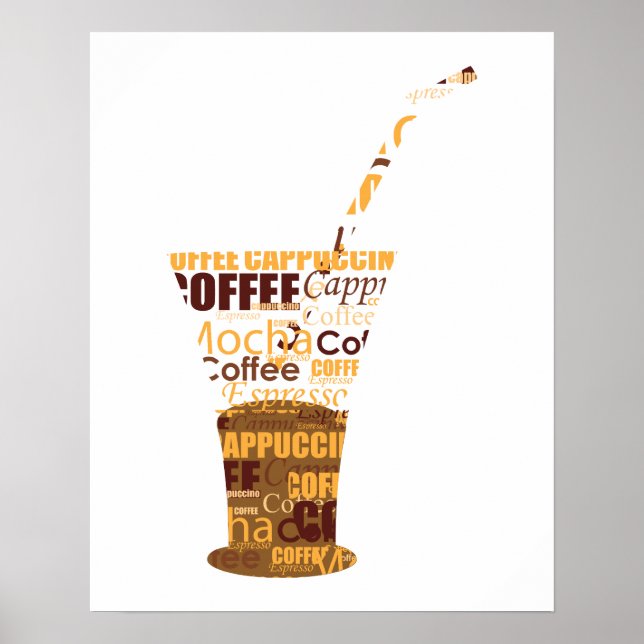 Poster Illustration moderne du café (Devant)
