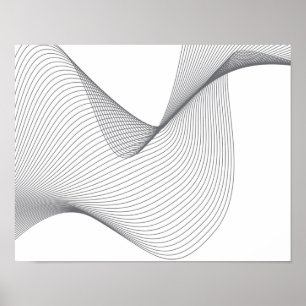Poster Illustration moderne, simple et futuriste des ondu