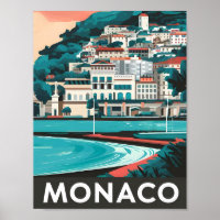 Illustration Monaco Art Vintage voyage