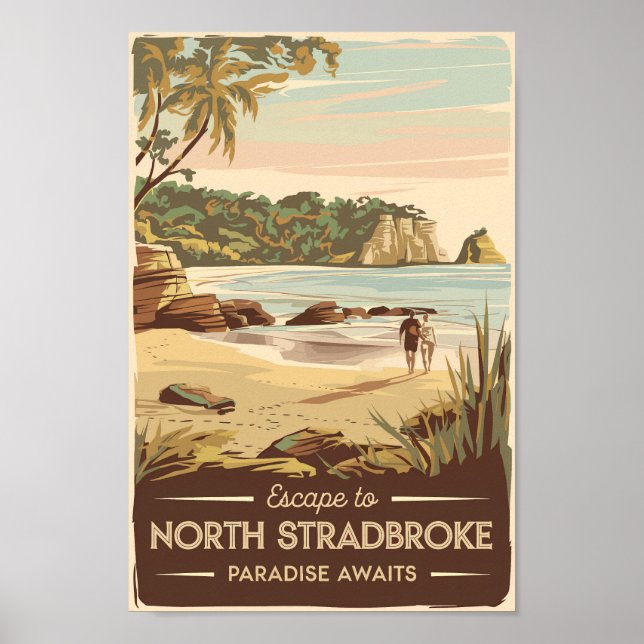 Poster Illustration North Stradbreak Island Australie (Devant)