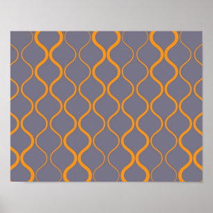 Poster Illustration ondulée jaune, rétro, cool et tendanc
