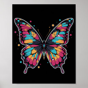Poster Illustration Papillon Coloré