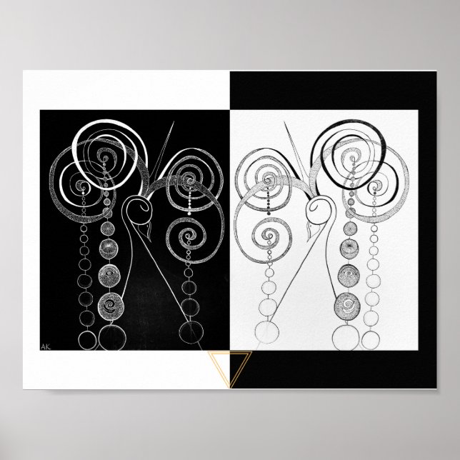 Poster Illustration Peacock Yin et Yang DUET (Devant)